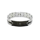 Men's Bracelets Stainless Steel Black Cross English Lords Bible Prayer Q4U0 F5W3