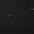 3mm cord in rubber black necklace with clasp in steel stainless - 16 inch Y6G2
