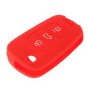 Silicone Car Remote Key Case Smart 3 Buttons Auto Key Case For Hyundai Kia Red
