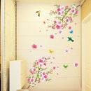 Beautiful Flower Peach blossom Birds Art PVC Wall Stickers Removable Home FT