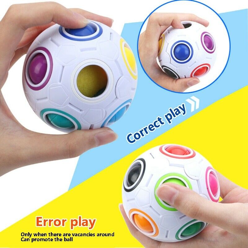 Creative Magic Spherical Speed Rainbow Puzzles Ball Football Kids Education H6O6