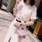 Women PVC Chain Handbag Clear Rivet Beach Shoulder Messenger Bucket Bag/Red