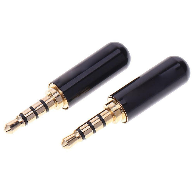 2pcs/set 3.5mm 1/8in TRRS 4-Pole Male Jack Plug Adapter Headphone DIY Connectors