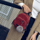 New Fashion Spring Women Corduroy Mini Backpack Girls School Bag with Plush