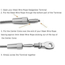 2x 5mm Wire Cable Rope 11mm Diameter Eye Rigging Fitting 316 Stainless Steel