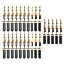 25 Pieces Agate Black 3.5mm Plug Connector