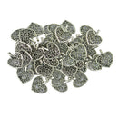100x Alloy Filigree Heart Charms Necklace Pendant for Jewelry Making Craft