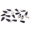 10x USB2.0 Type-A Plug 4-pin Male Adapter Connector jack&Black Plastic Cover JR