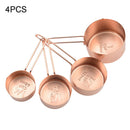 4pcs Solid Bar Kitchen Mirror Polished Baking Tool Portable Home Measuring Cup