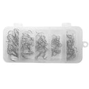 51pcs Fishing Hooks High Carbon Steel Overturned Treble Hooks w/Plastic Box