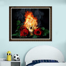 Fire Rose 5D Full Drill Diamond Painting Embroidery DIY Craft Cross Stitch