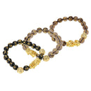 3 Pieces Black Obsidian Pi Xiu Bracelet for Women Men Elastic 10mm 12mm
