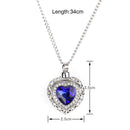 Urn Cremation Heart Blue Crystal Pendant Ash Holder Memorial Necklace Jewelry JR