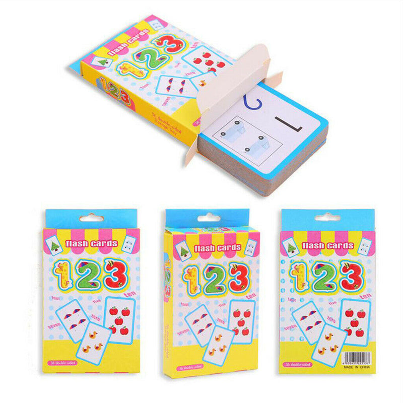 36pcs/Set Numbers Flash Cards Toddler