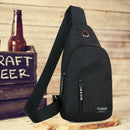 Casual Crossbody Chest Bags Oxford Men Shoulder Messenger Handbags (Black)