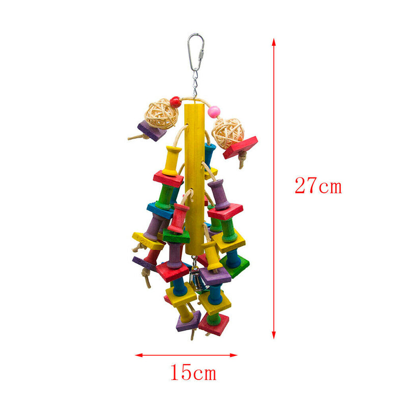 Colorful Parrot Macaw Cage Chew Hanging Toys Pet Bird Conure Swing Scratcher