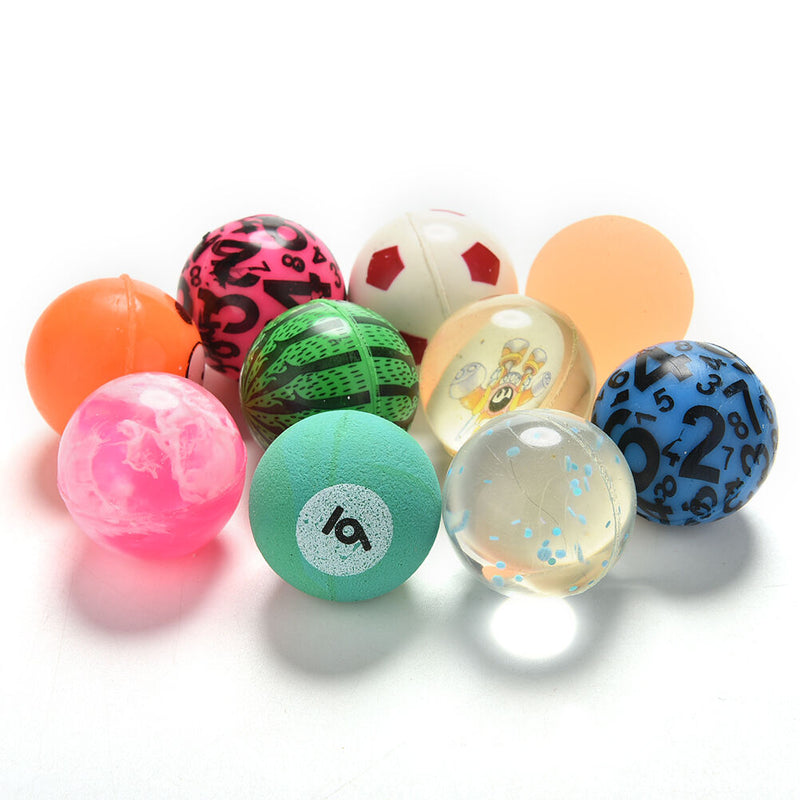 10 Pc Mixed 30mm Bounce Balls Multi-Colored Elastic Juggling Jumping Ball N ME