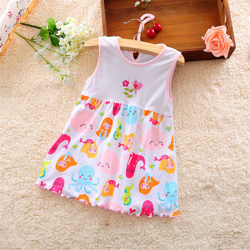 Infant Baby Girl Dress Cotton Regular Sleeveless Dresses Casual Clothing 0-24 â„–[