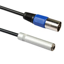 Stereo Audio 6.35mm Female Jack to 3-pin Male XLR Plug Cord 1ft 0.3 m