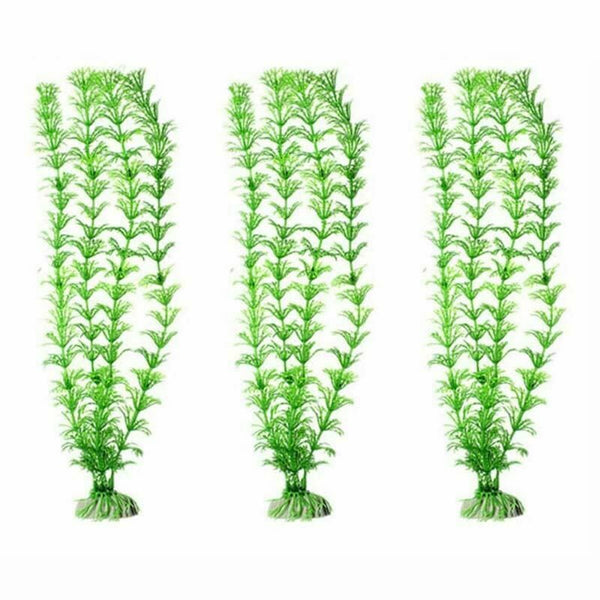 4pcs/Stem Artificial Plastic Water Grass Green Plant Fish Tank Aquarium Dec U6O9