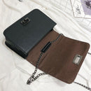 Women Fashion Marble Pattern Glossy Leather Chic Chain Bag Shoulder Bag Han C5Z6