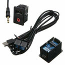 Car Dash AUX+USB Port Socket Headphone Adapter Chargable Panel Input Kit Wired