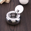 Universal Drum Shape Ashtray Stainless Steel Cigarette Cigar Smoking Ash Tray