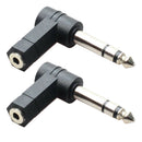 6.35mm 1/4'' Male to 3.5 mm Female M/F Jack Aux Audio Stereo Adapter