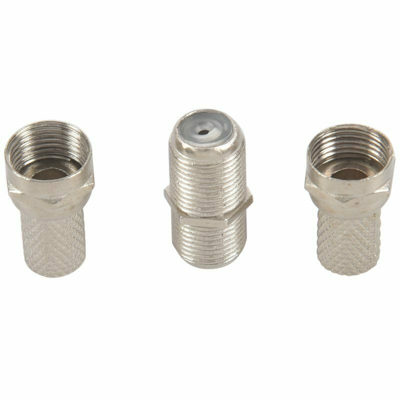 3 x F TO F CONNECTORS, JOINERS, COUPLERS FOR MALE F PLUG + PLUGS X3 C2I9