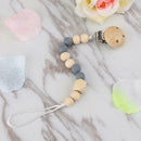Silicone Wood Baby Pacifier Clips Newborn Teething Teether Holder Chains A