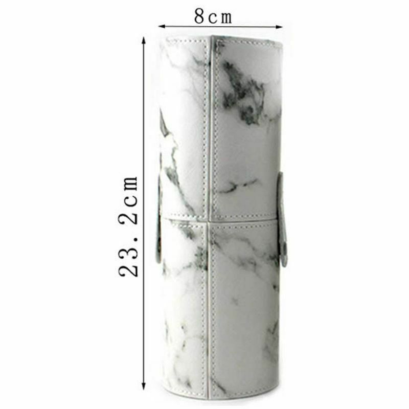 Marble Pattern Portable Makeup Brush Holder Cosmetics Make Up Cup Storage O M9N3