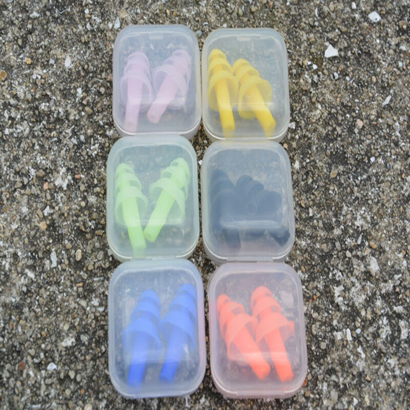 Hot Random Silicone Ear Plugs Anti Noise Hearing Protection Earplugs 1Pair + Box
