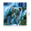 Waterfall Wolf 5D Diamond DIY Painting Kit Home Decor Craft 35 X 35cm