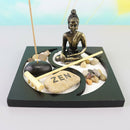 Meditation Buddha Statue  Garden Set Buddha Rock Incens Scene Accessories