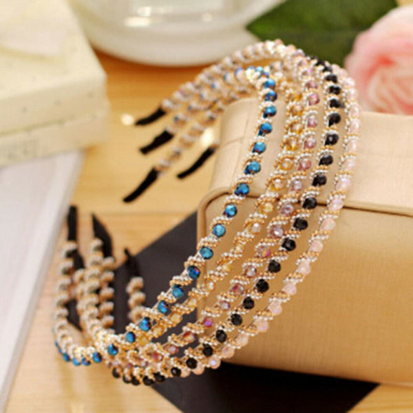 Women Girl's Crystal Rhinestone Jewelry Headband Hairband Hair Band Accessori Hn