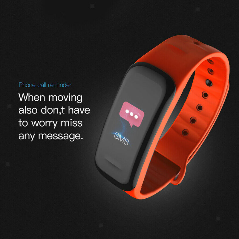 C1Plus Smart Band Fitness Tracker Bluetooth Smart Sport Bracelet Watch Blue
