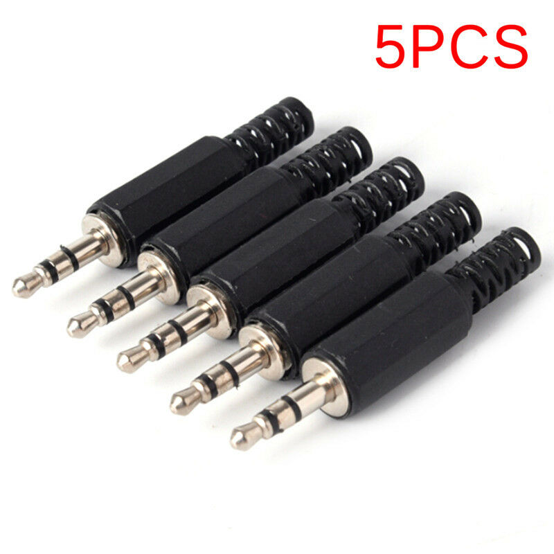5PCS 3.5mm 1/8" Audio Male Plug Jack Adapter Stereo Connector Headphone TCEA