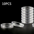10PC 40mm Clear Round Plastic Coin Capsules Containers Coin Protector Case