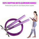 Aluminum Handle Steel Wire Jump Rope Ball Bearing Body Rope Cable (Purple)