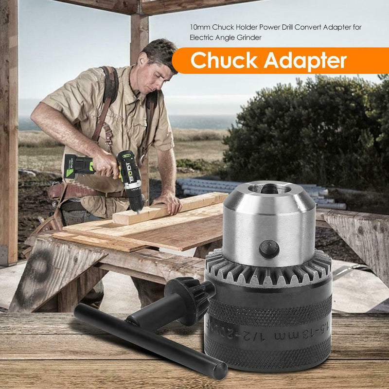 10mm Chuck Holder Power Drill Convert Adapter+1pc Key For Electric Angle Grinder