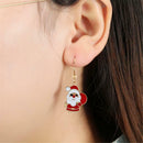 2pcs/set Christmas Santa Claus Drop Earrings Cute Pendant Necklace Jewelry