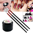 3pcs Nail Art Pen & 8ml Gel Set UV Gel Builder Painting Brush Pen Glue Tool