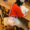 Animal Pattern Waterproof Backpacks Women Shoulder Crossbody Bags (Pink)