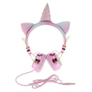 Unicorn Cartoon Glitter Kids Headphones with Microphone Mic
