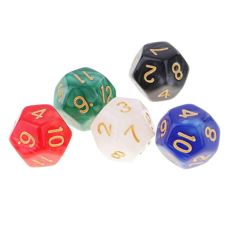 Pack of 50 D12 Dice 16mm Multicolored Die with Dice Bag for Children Kids Xmas