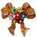 Enamel Bowknot Crystal Rhinestone Brooch Pin Women Suit Collar Brooch Jewelry FT