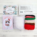 Novelty Cat Felt Craft Kit Wearing Christmas Hat Animal Wool Needle Felting Gift