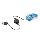 Retractable Laptop Wired USB Mini Mouse For PC Laptop Notebook Blue