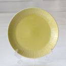 8.66" Round Embossment Pattern Ceramic Dish Plate Tableware Household,Yellow