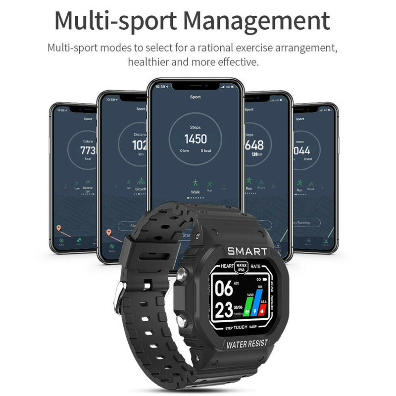 K16 Smart Watch IP68 Waterproof Heart Rate Monitor Fitness Tracker (Black) A